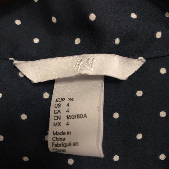 Navy Polka Dot Sheer Sleeveless Blouse - Picture 3 of 5